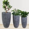 Fiber-stone Gray Bullet Planter