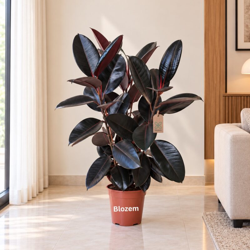 Ficus elastica Abidjan - Burgundy Rubber Plant
(3 plants in one pot)
Big size