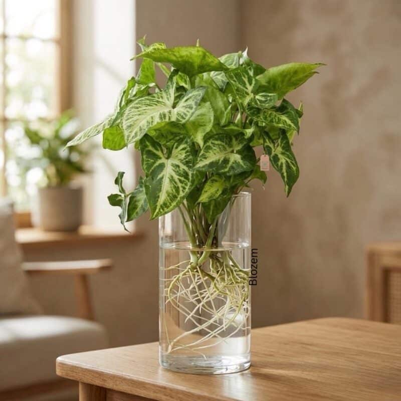 Syngonium With Decorative Glass Wase