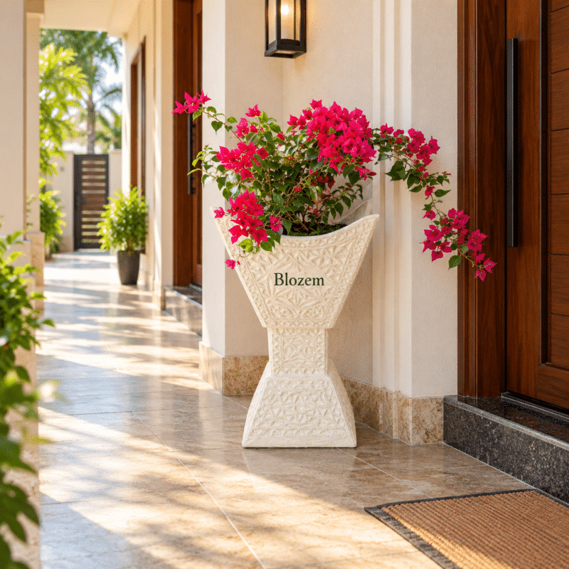 Potted Bougainville With GRC Pot(Outdoor Plant)