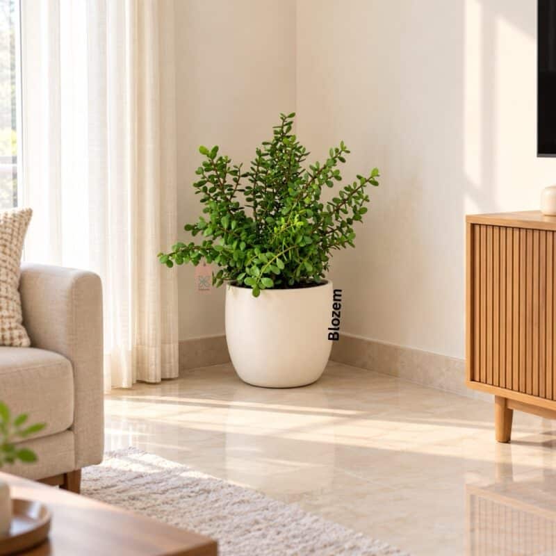 Potted Dwarf Jade Plant With Fiber Pot